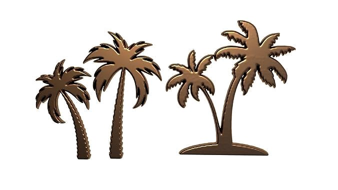 Palm tree bas relief bas relief for CNC  | 3D