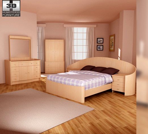 Bedroom furniture 16 Set 3D Model