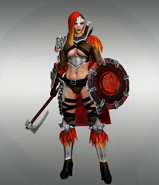 Female viking warrior character