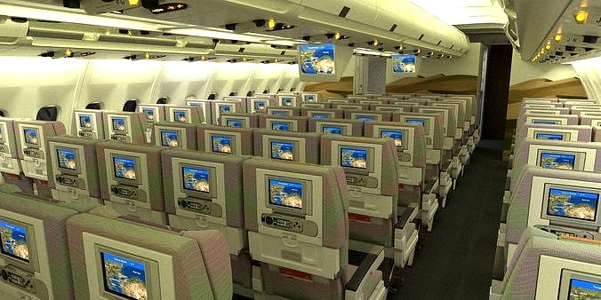 Airbus A330 Emirates economy interior