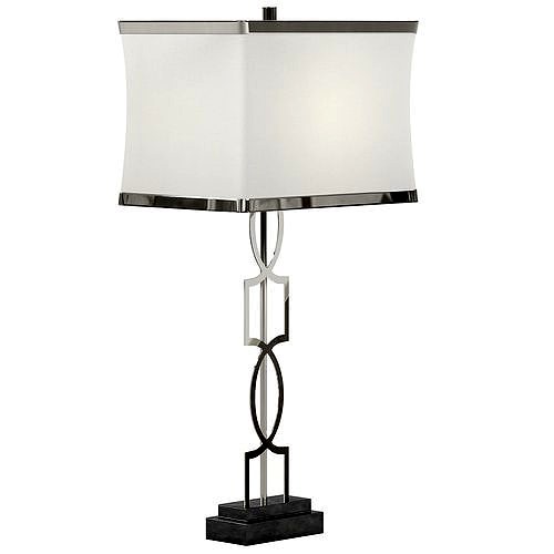 Evan Brushed Nickel Finish Modern Luxe USB Table Lamp