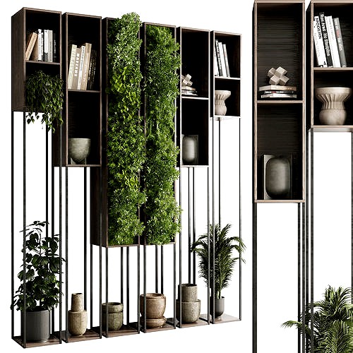 Metal Shelves Decorative With Plants and Book