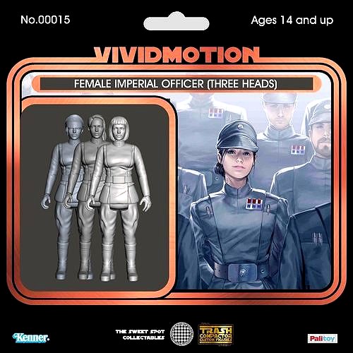 Female Imperial Officer Star Wars action figures Kenner 100mm | 3D