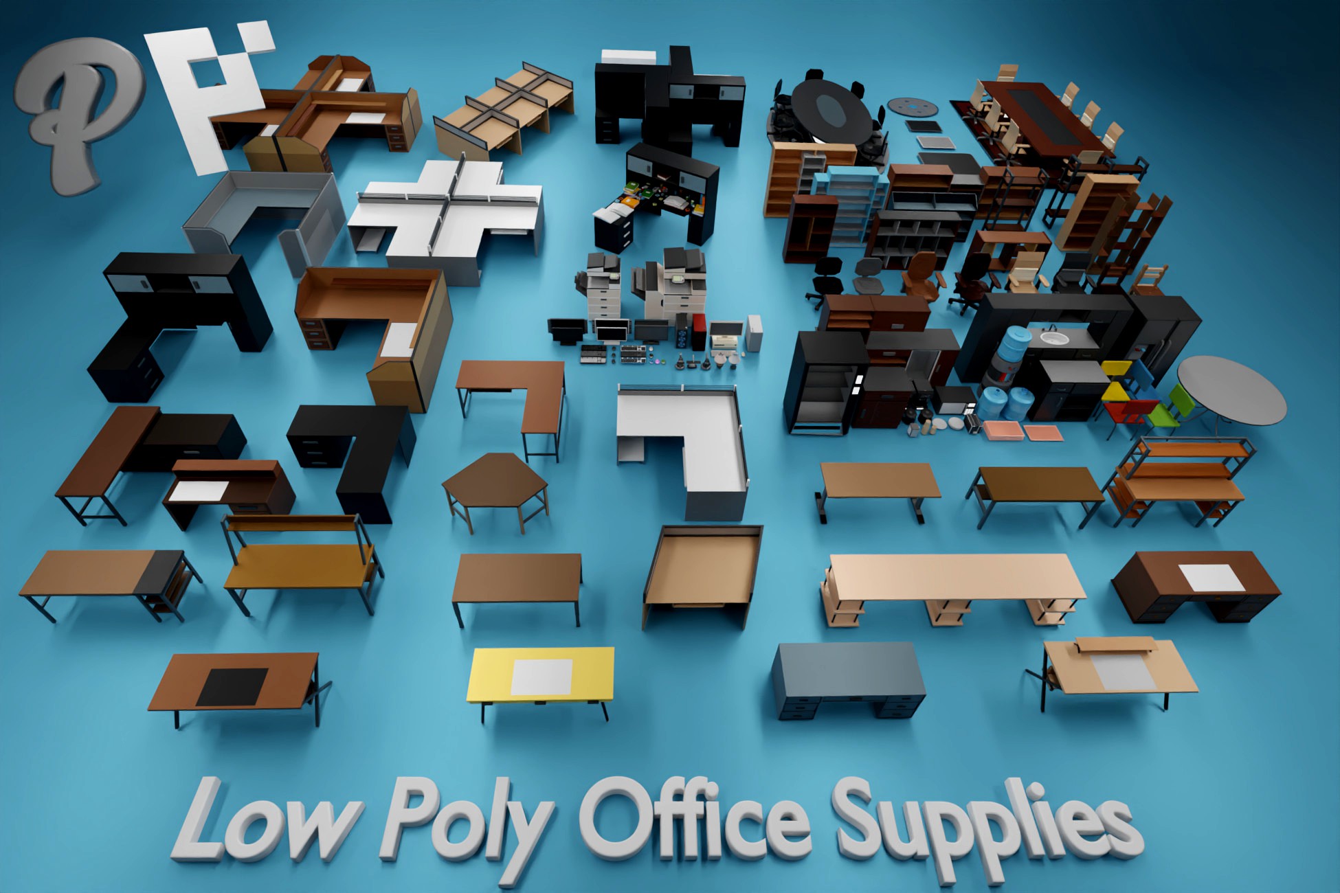 Low-Poly Office Supplies