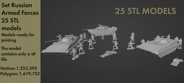 Set Russian Armed Forces 25 STL models