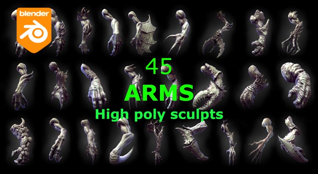 45 ARMS high poly sculpts