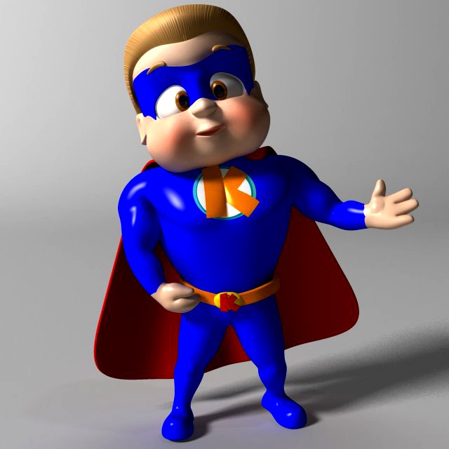 Cartoon Kid super hero