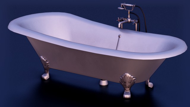 BATH TUB GAME READY LOW POLY