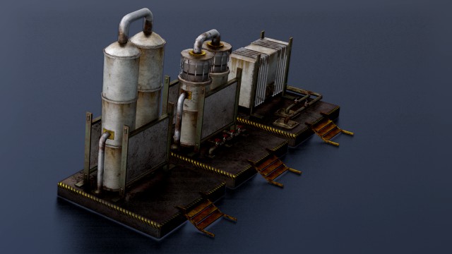 OIL STORAGE TANKER GAME READY LOW POLY