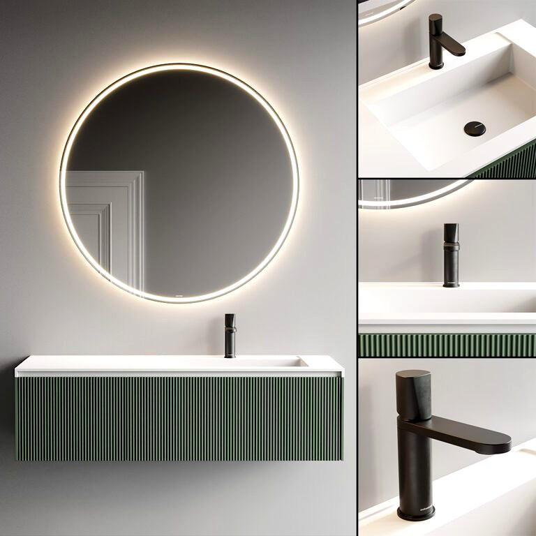 Antonio Lupi Design Binario Washbasin cabinet and mirror Set 1 (321173)