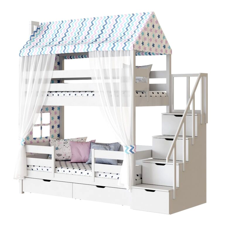 Children's bed 2-tiered house Madrid (320446)