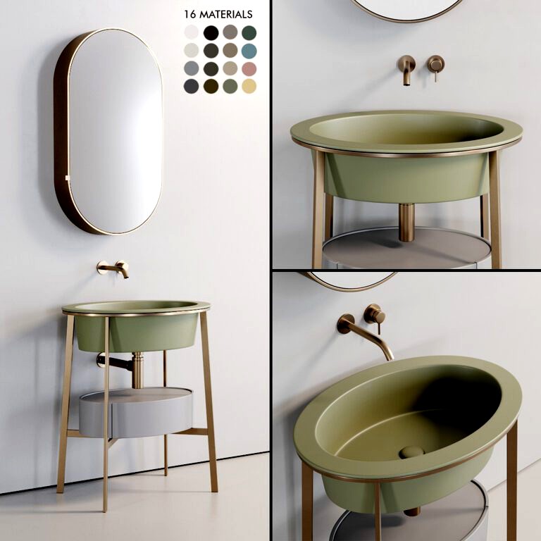 Ceramica Cielo Catino Oval Washbasin and mirror (320347)