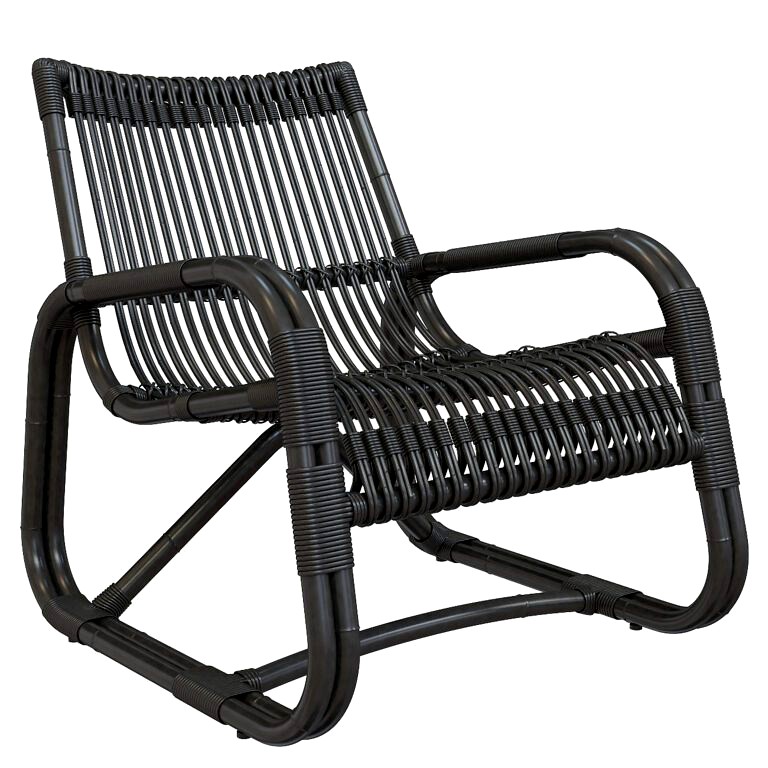 INDOOR rattan Cane-line black Curve lounge armchair  (319944)