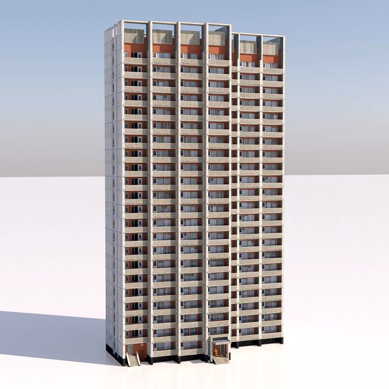 Russian 22 Storey Apartment Panel House (134728)