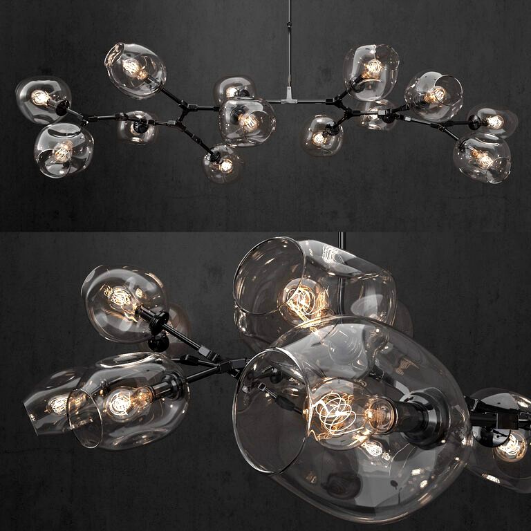 Branching bubble 13 lamps CLEAR  BLACK chandelier (126518)