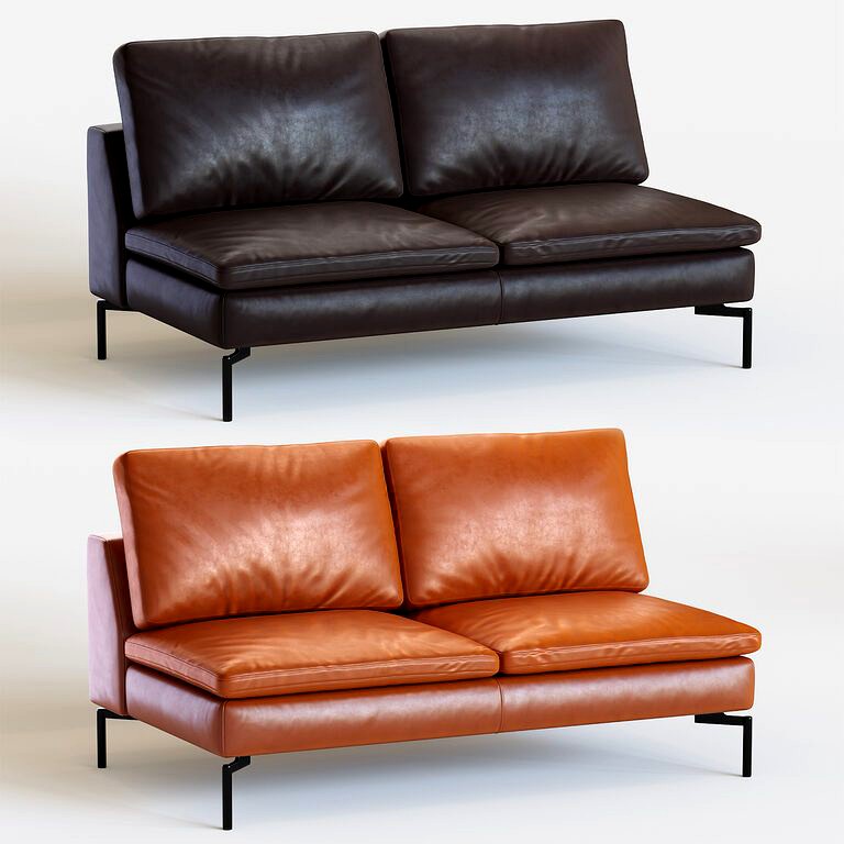 New standard armless leather sofa (115978)