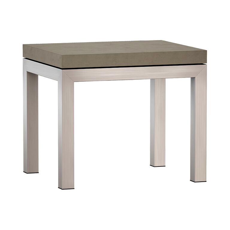 Parsons Concrete Top Stainless Steel Base End Table (109020)