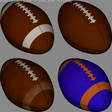Low Polygon Football 3D Model