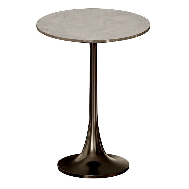 Nero Brown Marble Accent Table (Crate and Barrel) (105917)