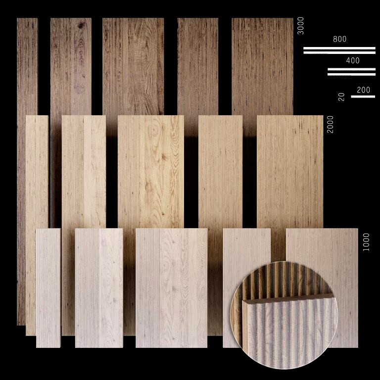 Corrugated wood panels WD10 (25758)