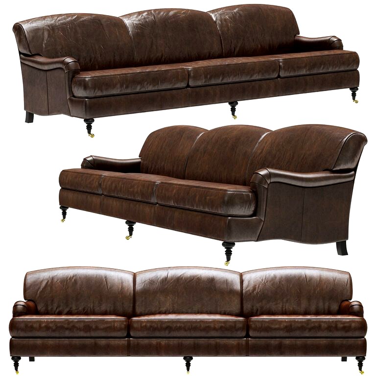Restoration Hardware Barclay Leather Sofa (22492)