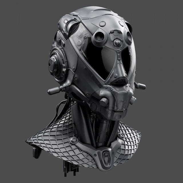 Realistic Cyberpunk Helmet