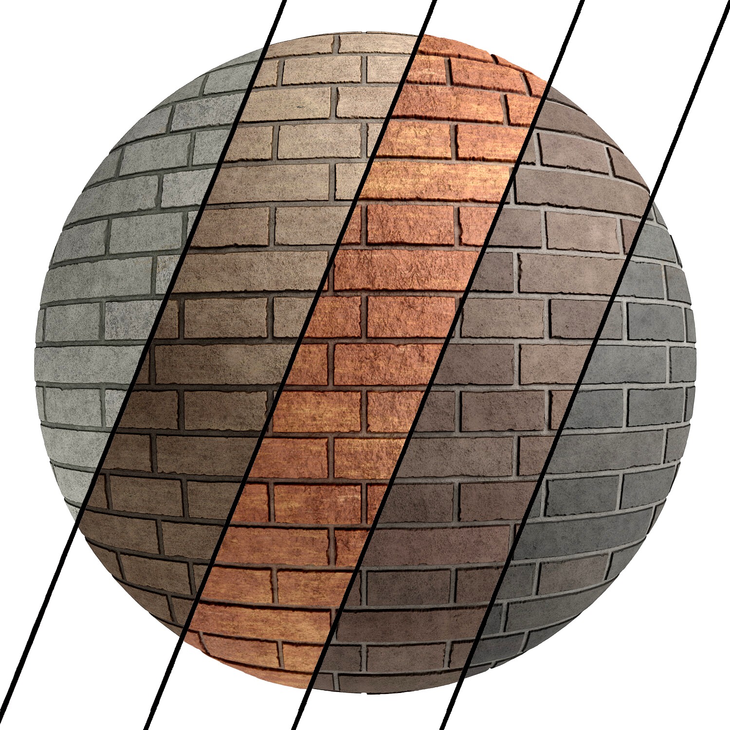 Materials 29- Brick Tiles In 5 color Pbr-4k