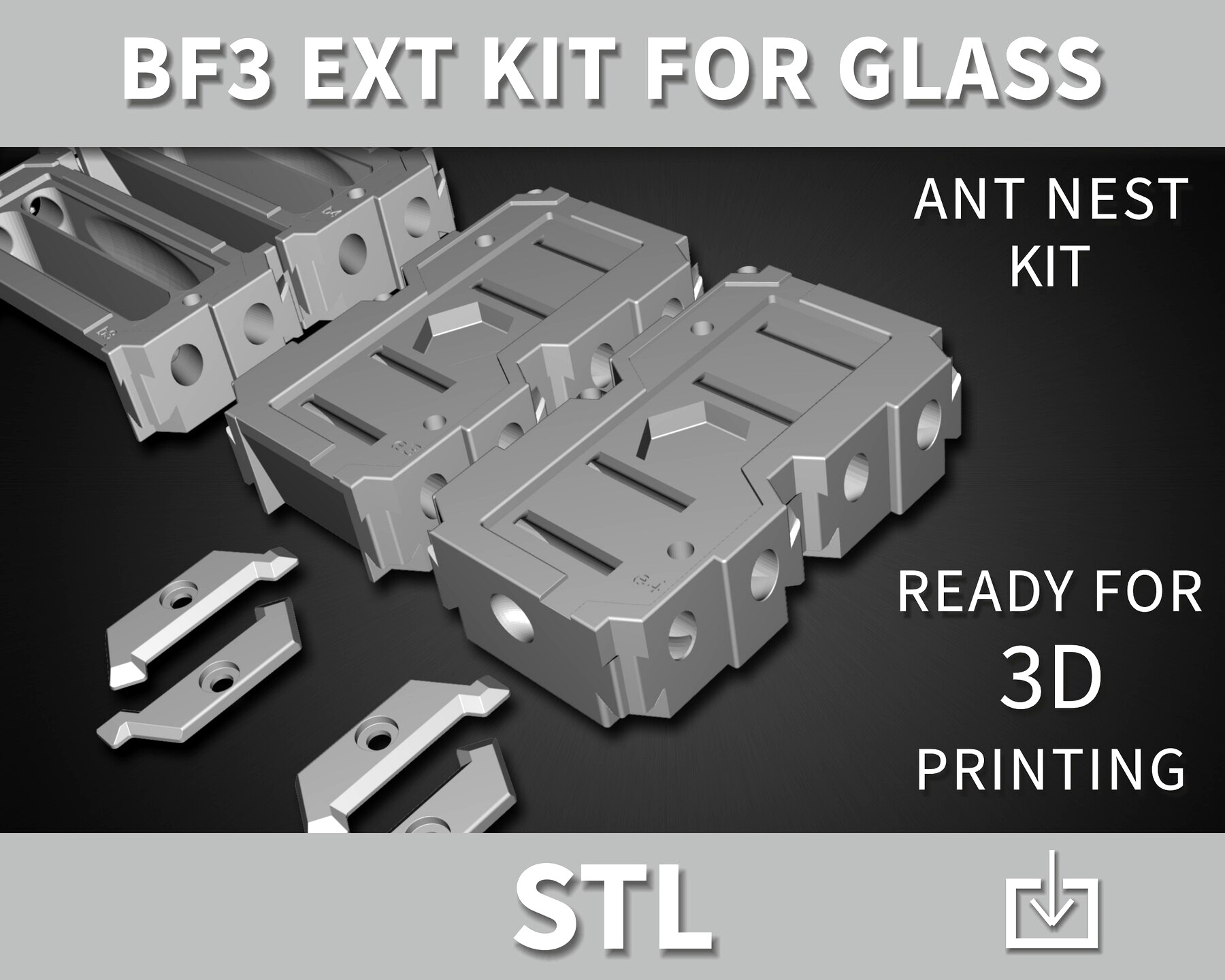 3D model BF3 ext KIT1 for glass Ant Nest formicarium auto wet for ant stl file for all 3d printers