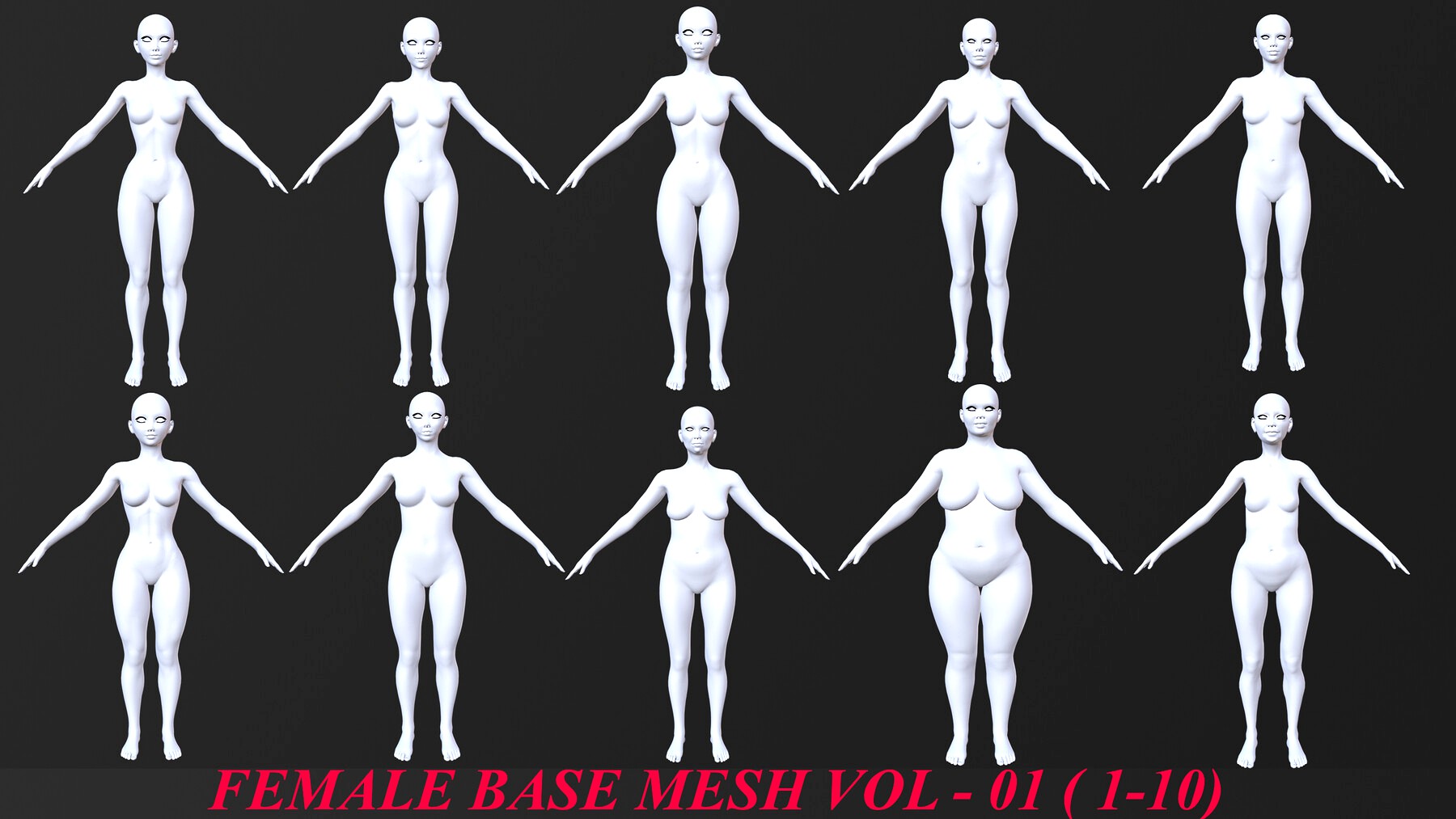 10 FEMALE BASE MESH 1-10