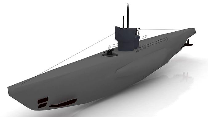 U Boat Type VII B Submarine 3D model