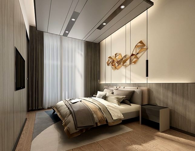 Luxurious Bedroom interior scene 3D model 20