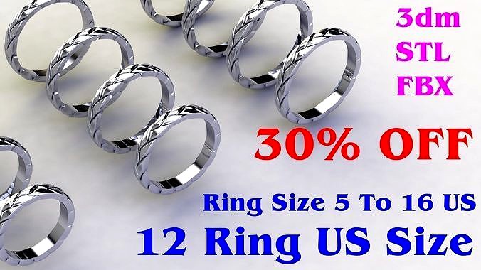 Ring with 12 different size US Signet