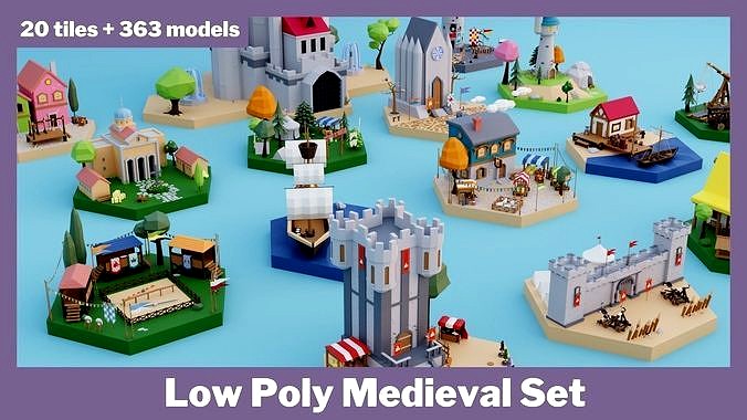 Low Poly Medieval Set