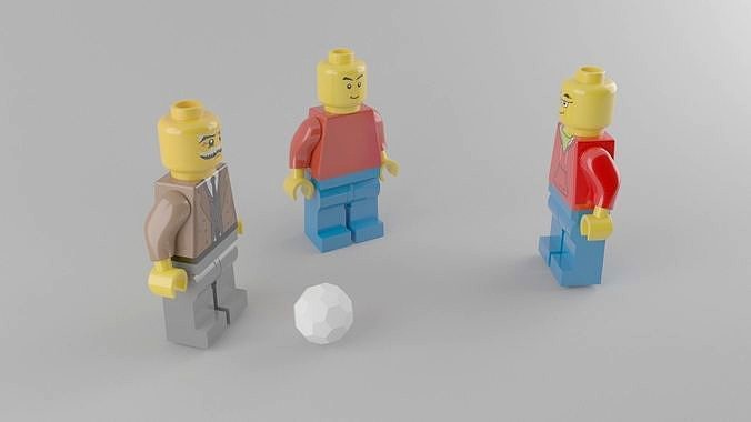 Lego Mans Are Playing Football
