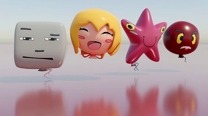 Hyper-Casual Funny characters balloon pack cartoon style
