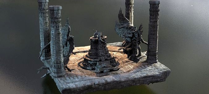 Fallen Angel Blood Font Floating stone platform