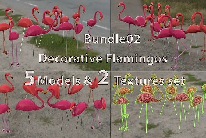 Decorative Flamingos Bundle02