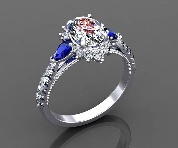 Engagement oval ring