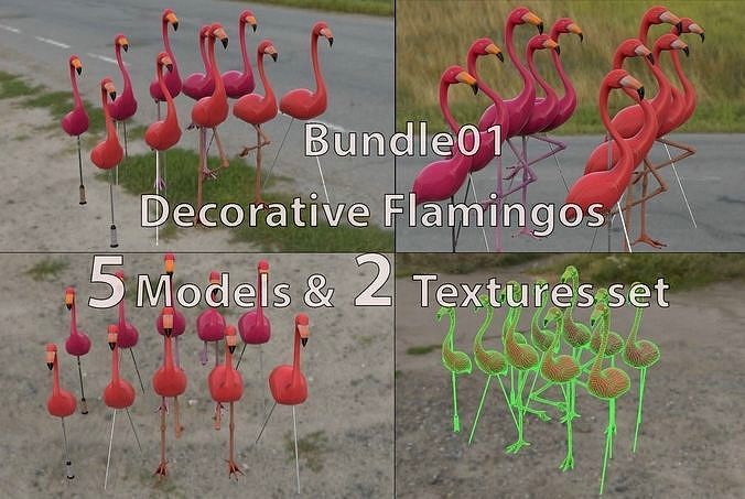 Decorative Flamingos Bundle 1
