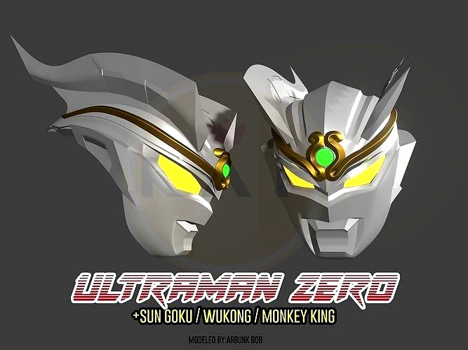 ULTRAMAN ZERO WITH MONKEY KING HEADBAND HELMET for 3D PRINTING | 3D