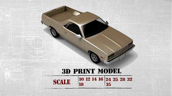 STL printable Chevy El Camino Fifth generation | 3D