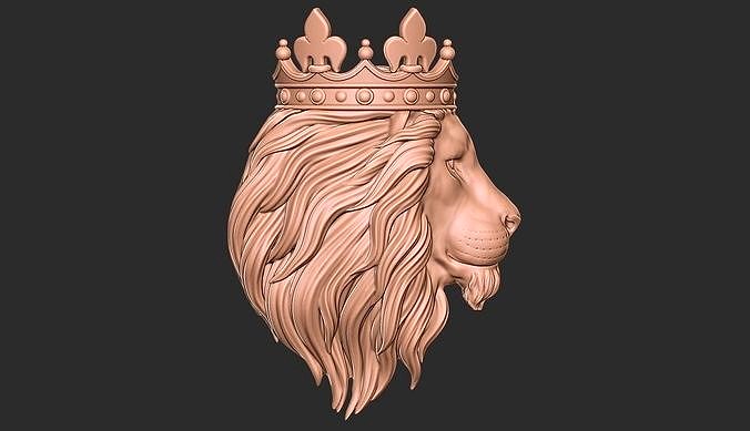 lion crown head pendant 3D print model | 3D