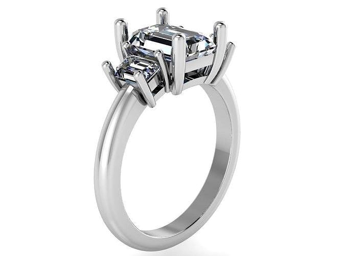3-Stone Diamond ring 2103 3D print model | 3D