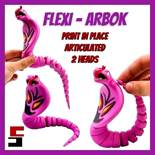 Pokemon Flexi Arbok articulated no supports snake cobra | 3D