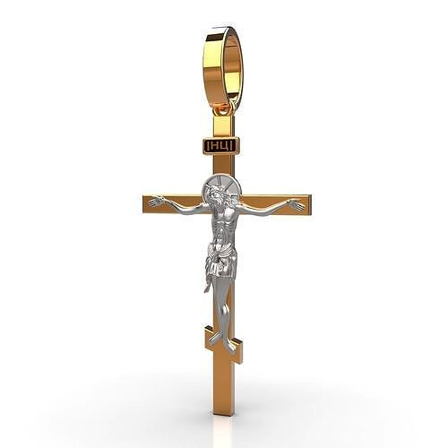 Orthodox cross with Jesus 33 m | 3D