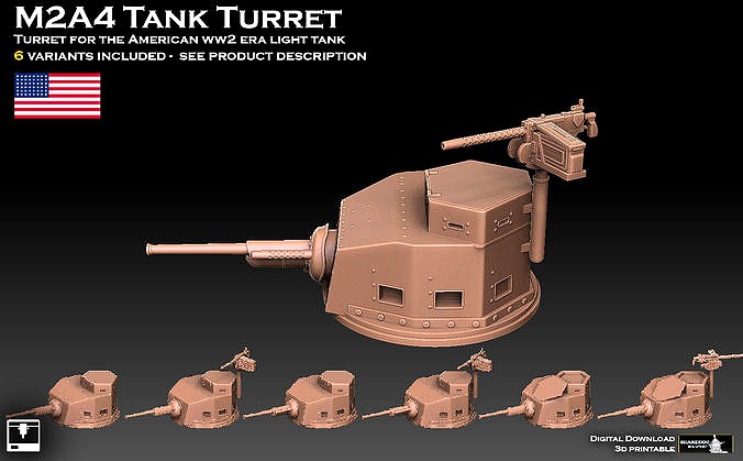 M2A4 Tank Turret | 3D