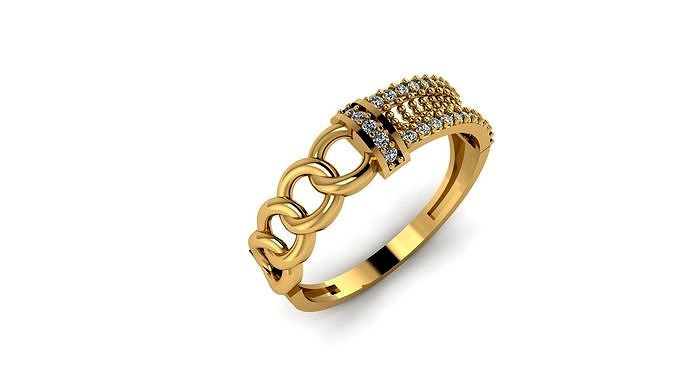 wedding Ring cocktail gemstone printable 031 | 3D