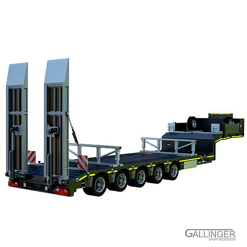 5 Axle Teleskop Lowloader Tamiya Kompatible | 3D