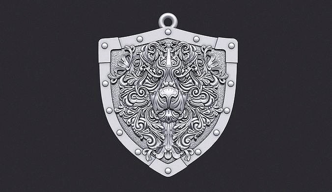 Decorative Lion Head Pendant | 3D