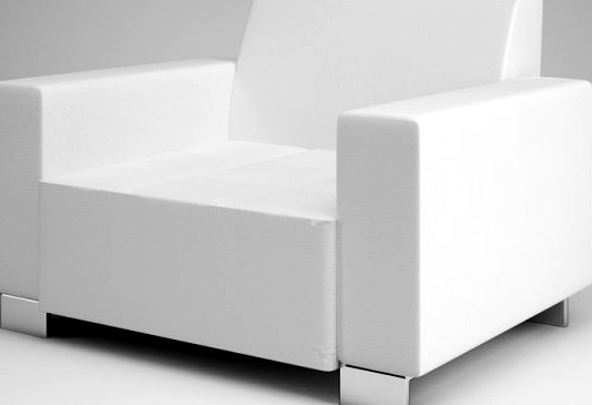CGAxis White Armchair 08 3D Model